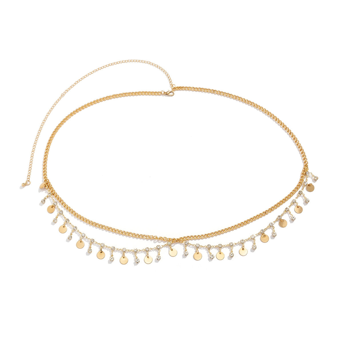 Casual Solid Color Zircon Star Tassel Layered Waist Body Chain