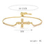 Casual Streetwear Minimalist 18k Gold Plated Zircon Cross Bracelet