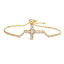 Casual Streetwear Minimalist 18k Gold Plated Zircon Cross Bracelet