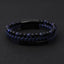 Geometric Titanium Steel Lapis Lazuli and Lava Stone Men's Bracelet