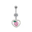 Casual Streetwear Moon Heart Bow Knot Zircon White Gold Plated Belly Ring