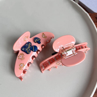 Casual Streetwear Pink Acetate Mushroom Hair Claw Clip