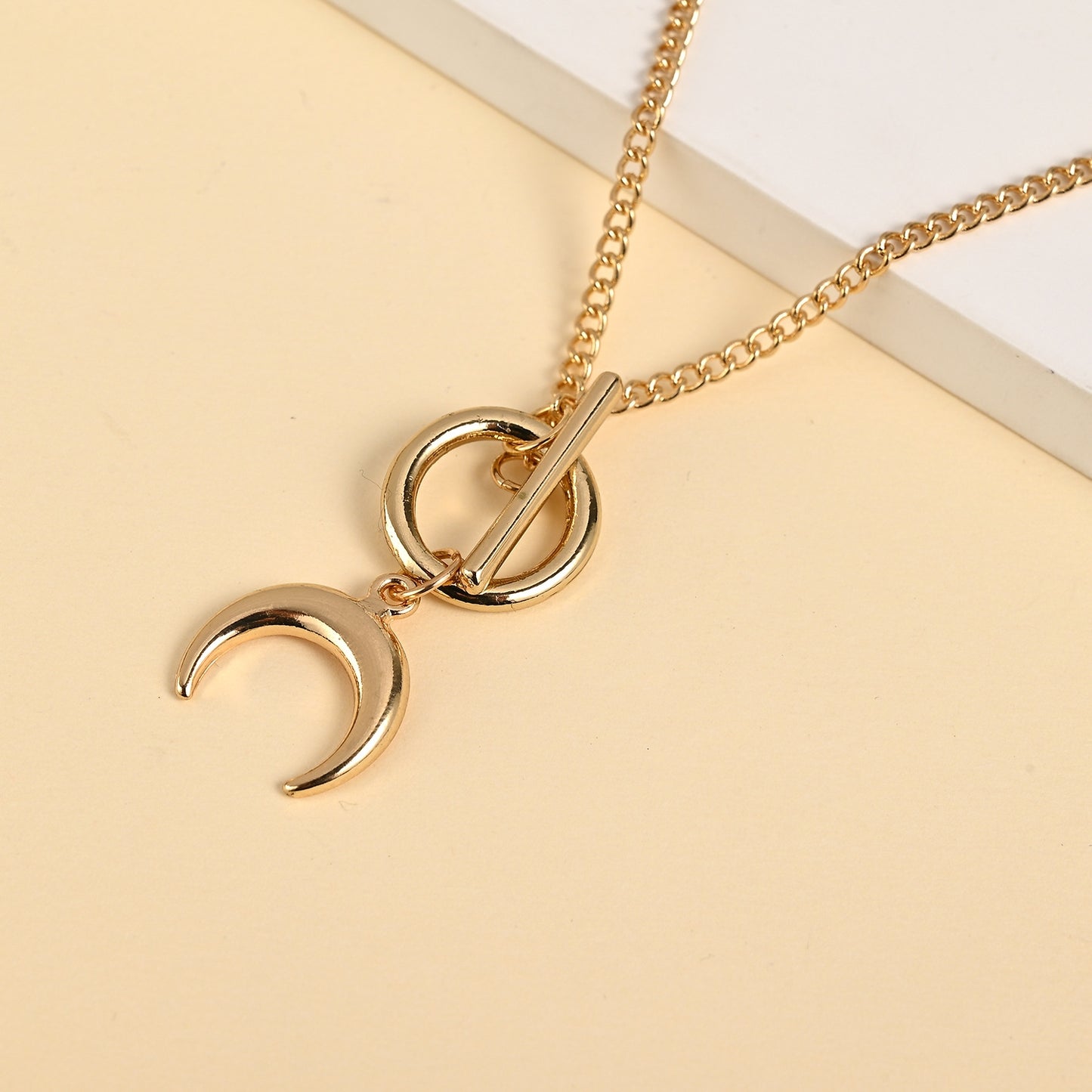 Casual Sun Moon and Horn Pendant Necklace Set - Minimalist Fashion Jewelry