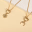 Casual Sun Moon and Horn Pendant Necklace Set - Minimalist Fashion Jewelry