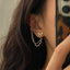 Casual Vintage Zircon Butterfly Pearl Chain Tassel Ear Cuffs and Studs for Women