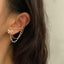 Casual Vintage Zircon Butterfly Pearl Chain Tassel Ear Cuffs and Studs for Women