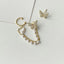 Casual Vintage Zircon Butterfly Pearl Chain Tassel Ear Cuffs and Studs for Women