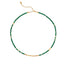 Emerald Green Geometric Crystal Beaded Necklace for Women