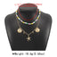 Bohemian Ocean Starfish Shell Pendant Double Layer Necklace with Imitation Pearl and Seed Beads