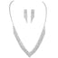 Elegant Rhinestone Inlay Bridal Jewelry Set - Necklace and Earrings