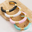 Casual Vintage Enamel Textured Open Cuff Bracelet for Women