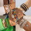 Bohemian Geometric Starfish Shell Beaded Knitting Women's Bracelet Set