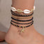 Bohemian Geometric Starfish Shell Beaded Knitting Women's Bracelet Set