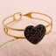 14K Gold Plated Stainless Steel Pineapple and Star Zircon Bangle Bracelet