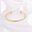 Vintage Style 18K Gold Plated Titanium Steel Cuff Bracelet - High-End Simple Design