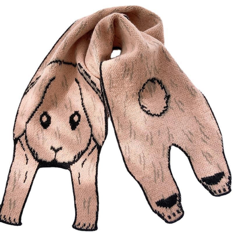 Children's Unisex Cartoon Animal Knit Scarf - Dog, Bear, Rabbit Design