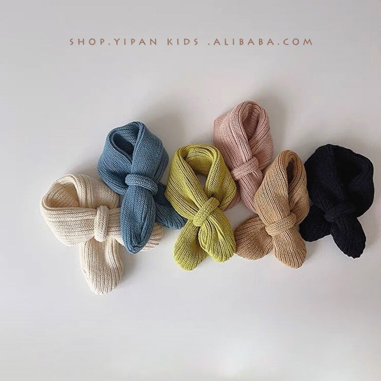 Children's Unisex Solid Color Knit Scarf - Winter 2023 Collection