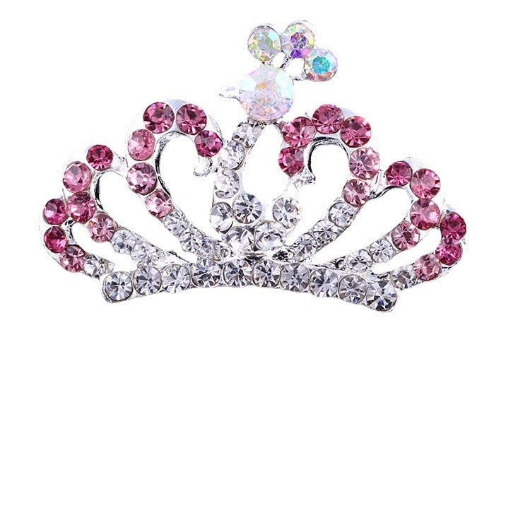 Children's Princess Crown Hairpin Comb - Cute Flower Girl Hair Accessories