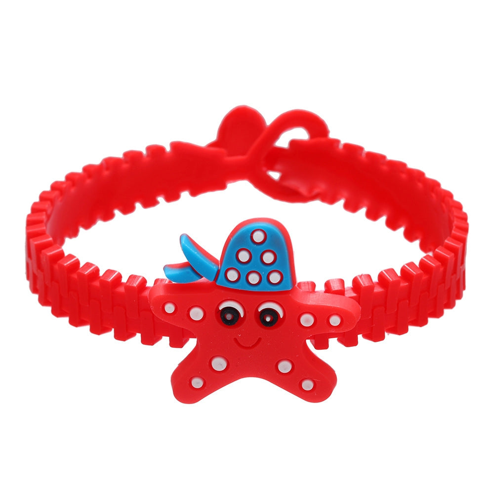 Children's Sea Creature PVC Bracelet - Tortoise, Hippocampus, Crab Design for Party and Holiday Gifts