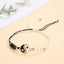 Chinoiserie Crystal Alloy Yin Yang Braided Bracelet Set