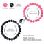 Chinoiserie Natural Stone Beaded Bracelets Set - 8mm Black Matte & Pink Crystal Yin Yang Design