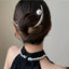 Chinoiserie Pearl Alloy Half-Moon Hairpin - Elegant Women's Headdress