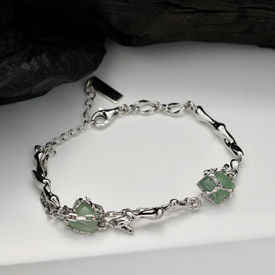 Chinoiserie Sterling Silver Bamboo Aventurine Bracelet Collection