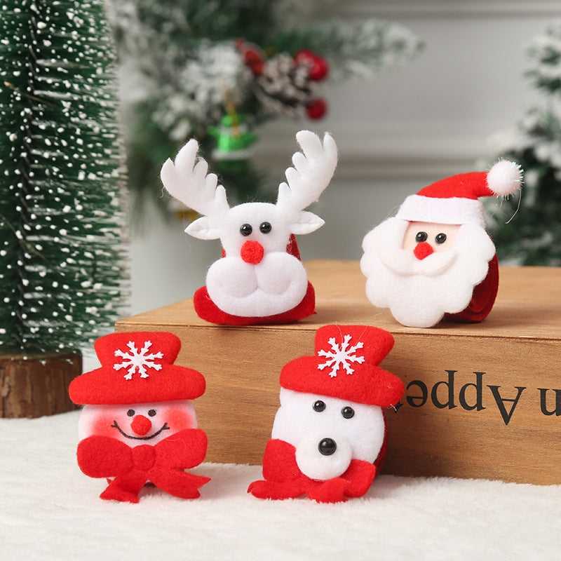 Christmas Santa Claus Decorative Props and Children's Gift Bracelet Set