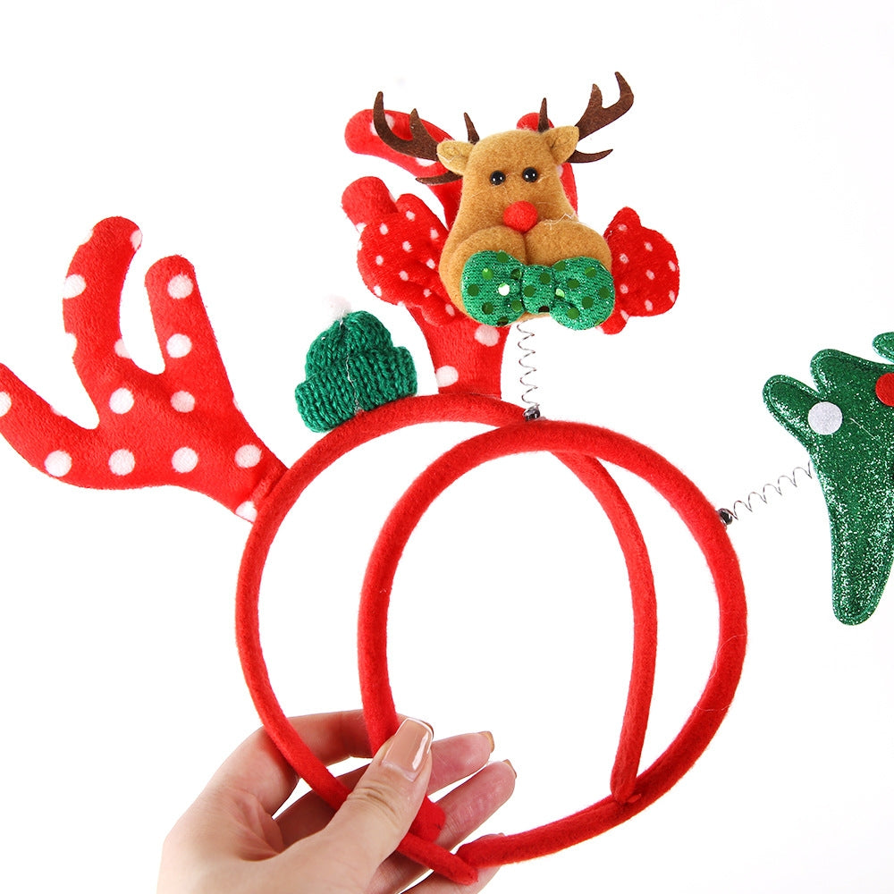 Christmas Reindeer Antler Headband Geometric Party Decorations