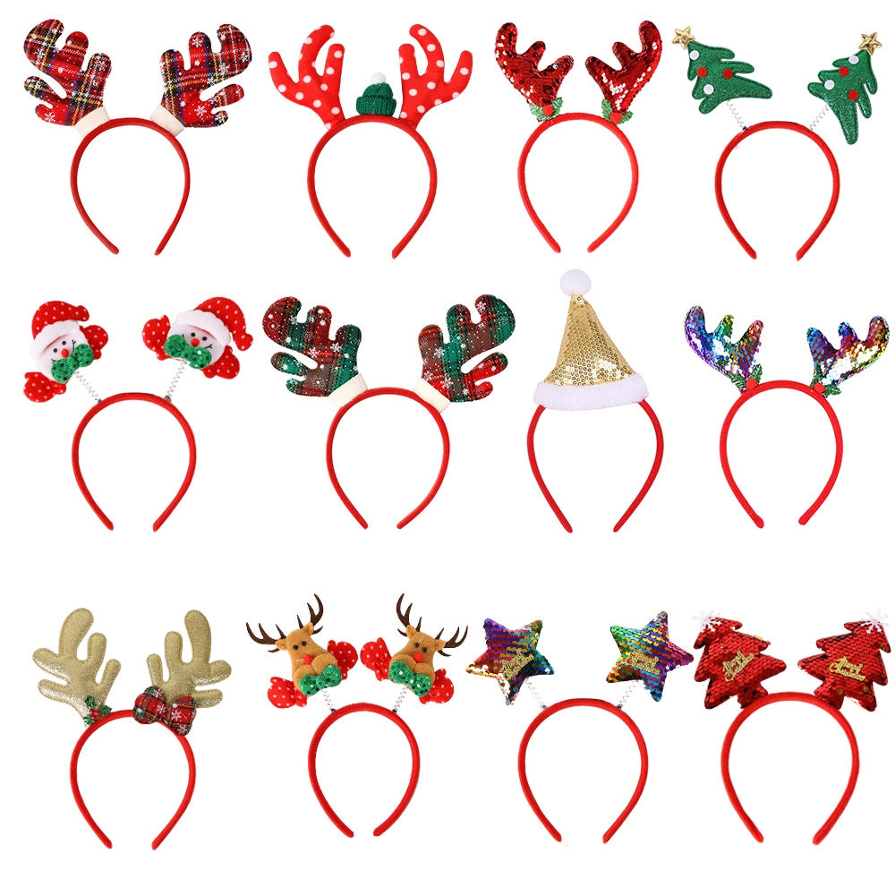 Christmas Reindeer Antler Headband Geometric Party Decorations