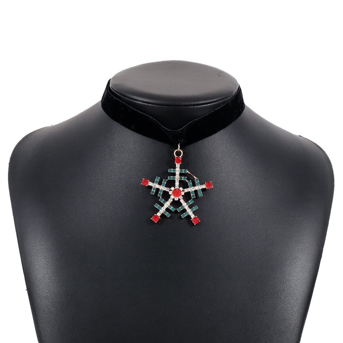 Christmas Tree Snowflake Rhinestone Choker Necklace for Women