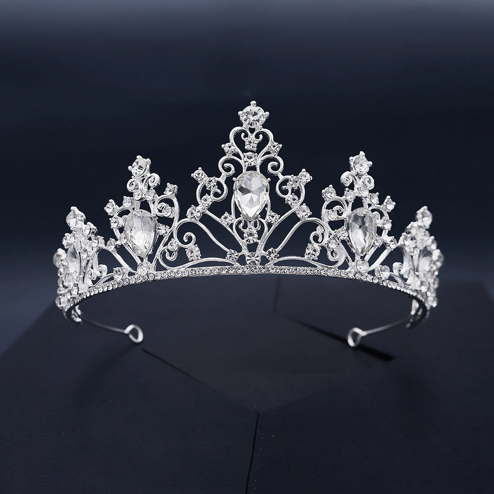 Classic Alloy Hollow Water Drop Bridal Tiara