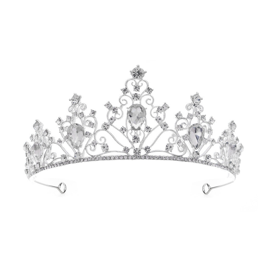 Classic Alloy Hollow Water Drop Bridal Tiara