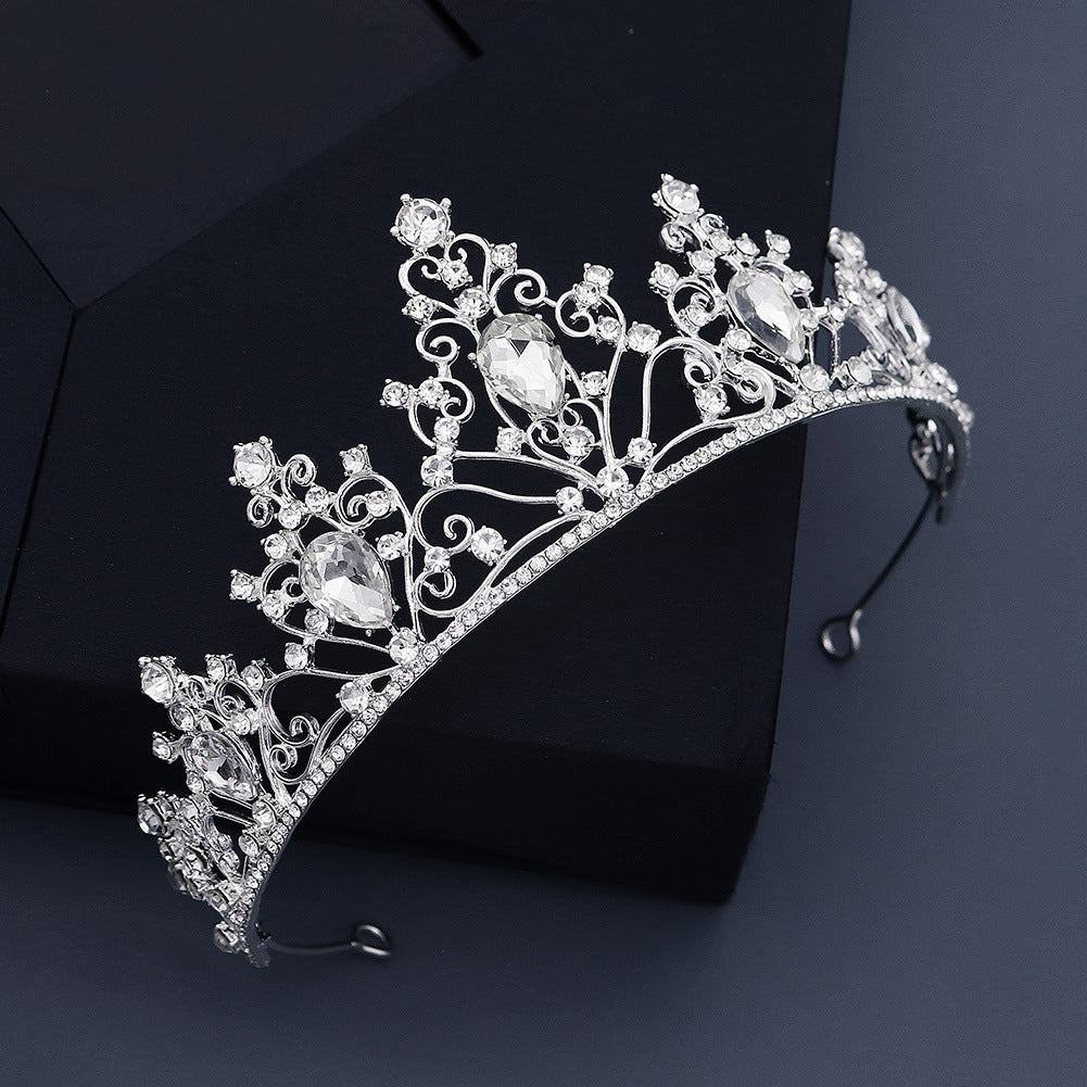 Classic Alloy Hollow Water Drop Bridal Tiara