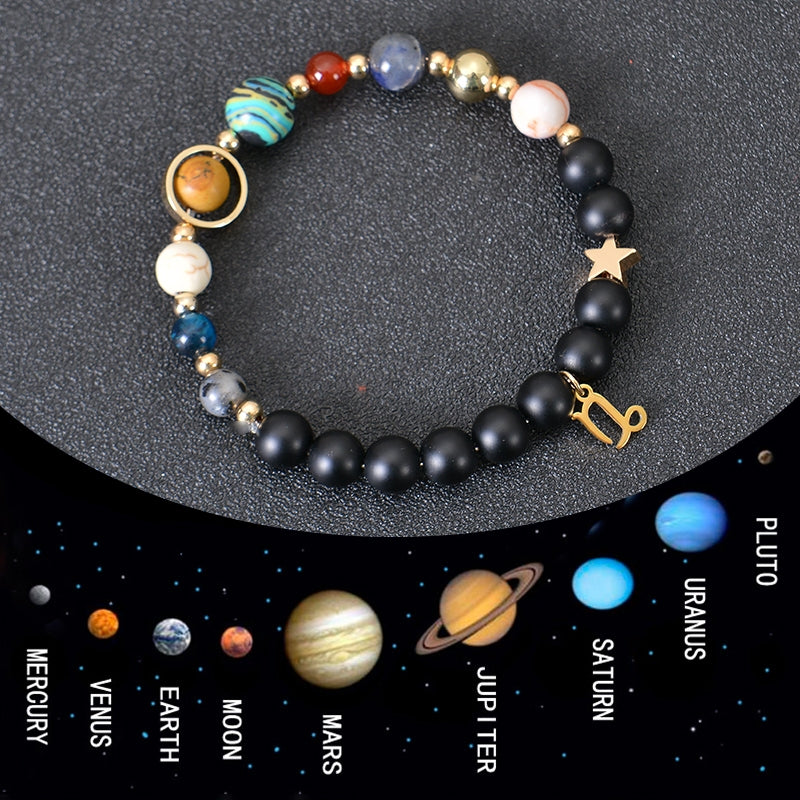 Classic Constellation Natural Stone Beaded Unisex Bracelets - Eight Planet Design