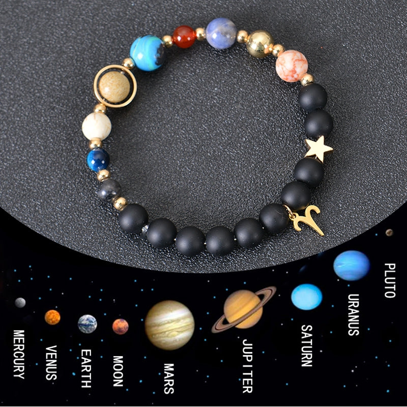 Classic Constellation Natural Stone Beaded Unisex Bracelets - Eight Planet Design