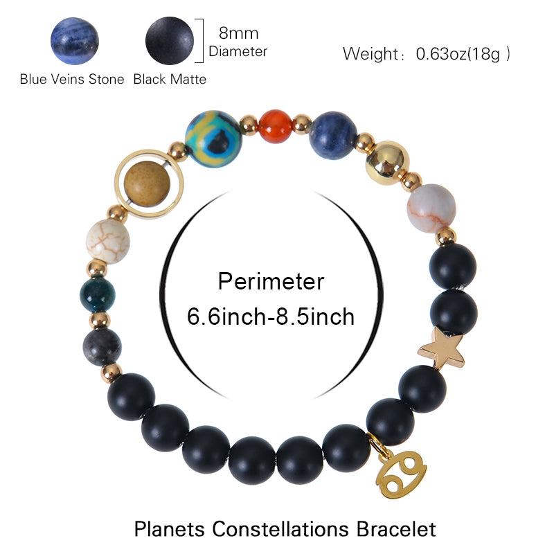 Classic Constellation Natural Stone Beaded Unisex Bracelets - Eight Planet Design