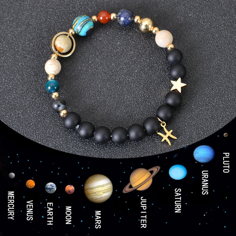 Classic Constellation Natural Stone Beaded Unisex Bracelets - Eight Planet Design