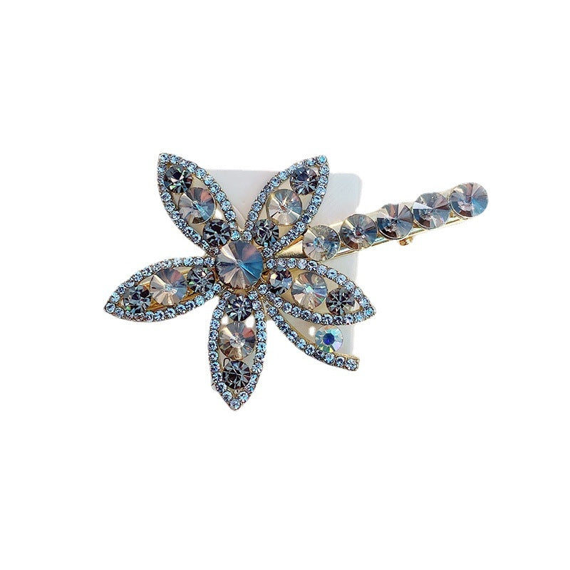 Classic Rhinestone Starfish Flower Hair Clip - Luxury Duckbill Hair Accessory