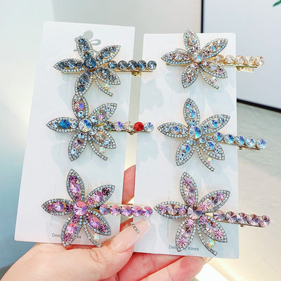 Classic Rhinestone Starfish Flower Hair Clip - Luxury Duckbill Hair Accessory