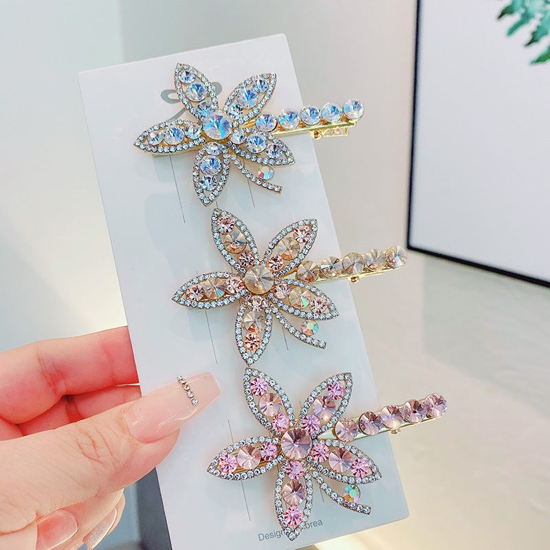 Classic Rhinestone Starfish Flower Hair Clip - Luxury Duckbill Hair Accessory