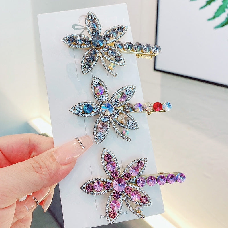 Classic Rhinestone Starfish Flower Hair Clip - Luxury Duckbill Hair Accessory