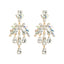 Classic Geometric Flower Rhinestone Drop Earrings for Women