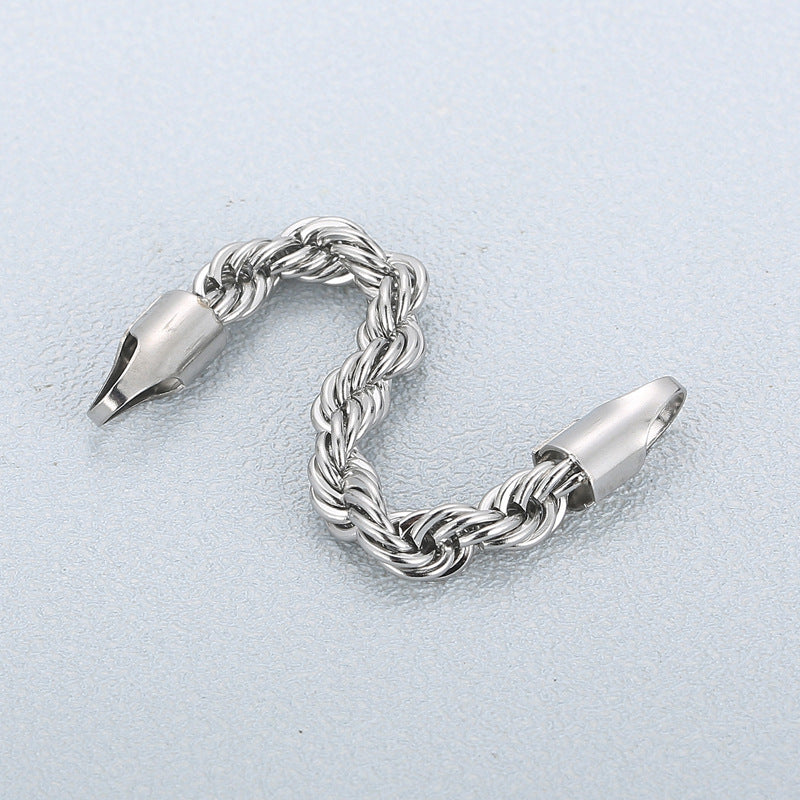 "Geometric Stainless Steel Twist Chain Bracelet DIY Woven Jewelry Accessories"