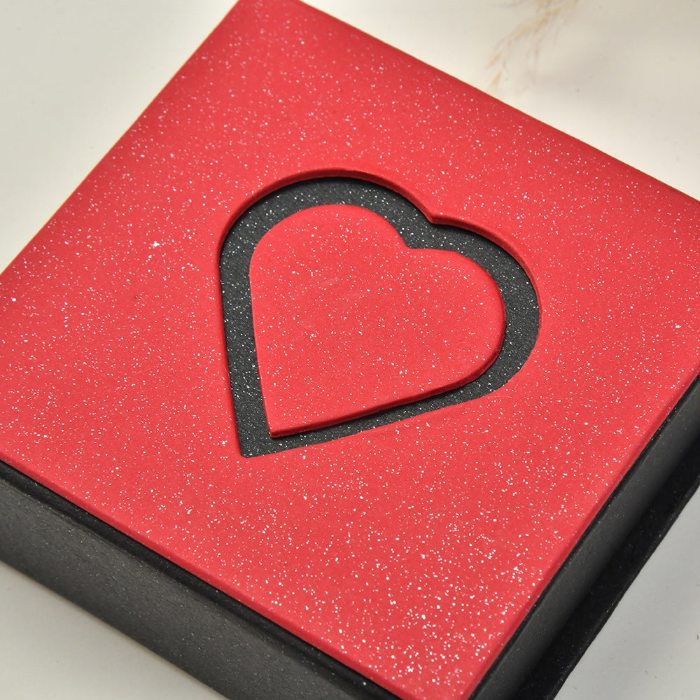 Classic Heart-Shaped Cardboard Jewelry Box for Rings, Earrings, Bracelets, and Necklaces