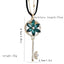 Classic Crystal Gemstone Women's Sweater Pendant Necklace