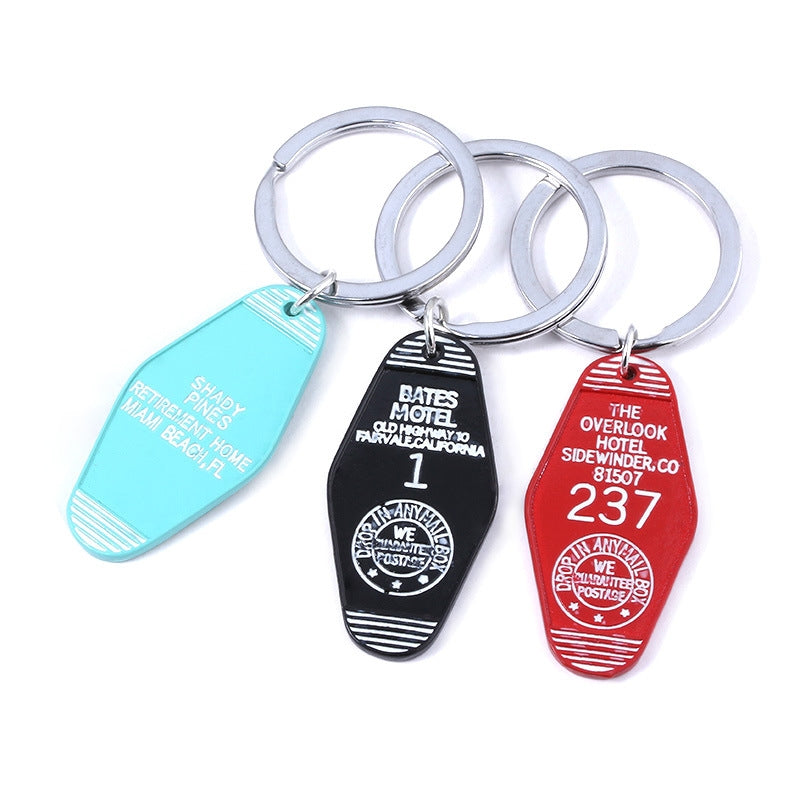 Classic Alloy Letter Unisex Keychain with Room Key Tag Pendant