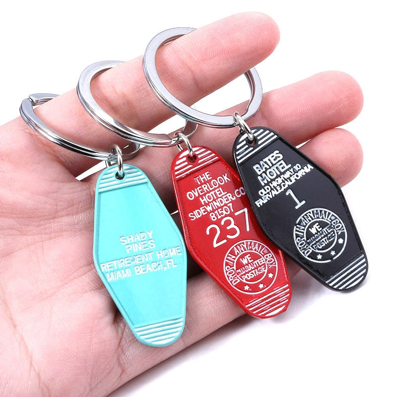 Classic Alloy Letter Unisex Keychain with Room Key Tag Pendant