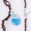 Classic Oval Resin Pendant Necklace with Pearl Handwoven Luminous Charm