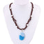 Classic Oval Resin Pendant Necklace with Pearl Handwoven Luminous Charm